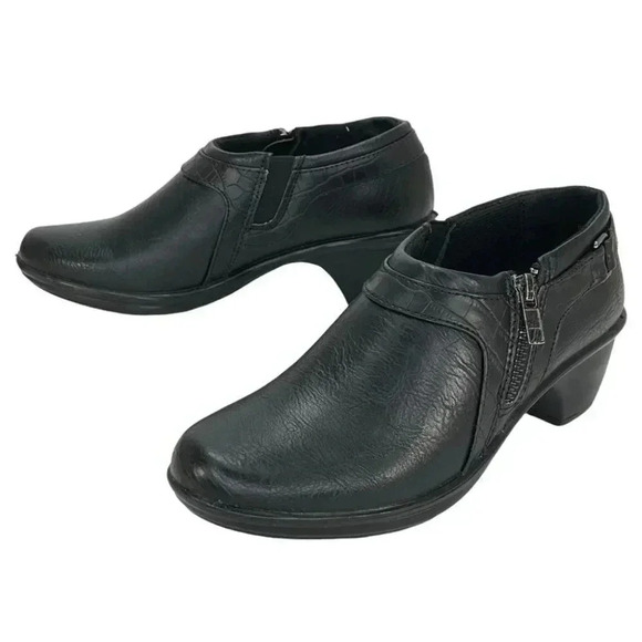 Easy Street Devo Black Croco Womens Low Top Clogs - Picture 7 of 9